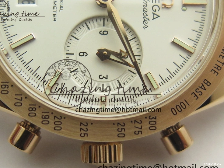 0724 Speedmaster ’57 Co-Axial RG OMF 1:1 Best Edition White Dial On RG Bracelet A9300 (Free Leather Strap) Durable 8065